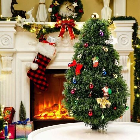2pcs Herbe Verte Guirlande Décoration de Noël, Artificielles Fait à Main, Couronne de Fleurs Idéal Déco Noël Vert,270CM (1/4)