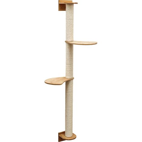 130 cm Rascador de Pared con 2 Plataformas - Árbol para Gatos - Columna de Sisal (1/5)