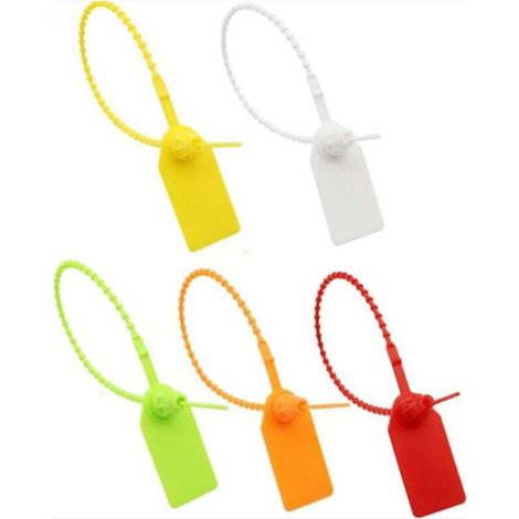 Étiquettes d'attache de câble, 100 étiquettes d'attache de câble en plastique, étiquette de marque autobloquante, pour vêtements, chaussures, sacs à main, étiquettes de transport logistiq