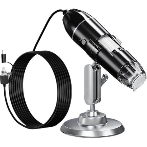 Microscope numérique 1600X 3 en 1 avec caméra et Microscope électronique Portable for soudage, loupe LED, loupe de Charge USB de Type C(3in1 1600X 2MP) (1/5)