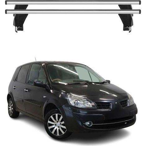 OMAC Barres de toit transversales en aluminium pour Renault Scenic III 2009-2016 – Antivol – Rainure en T – Testées City Crash – Charge Max 50 kg Argent (1/4)