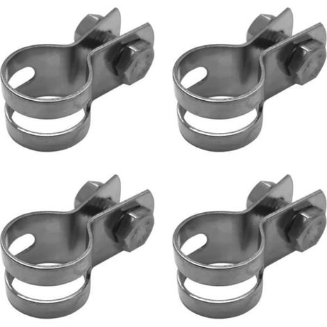 4x Collier de serrage fixation diamètre 14mm acier inoxidable gaine tube tuyau universel vélo cyclo motoculture tondeuse