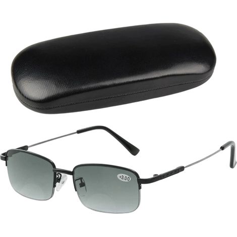 1 Lunettes de lecture bifocales sans monture, métal, protection UV +3.00, étui rigide, plage (1/5)