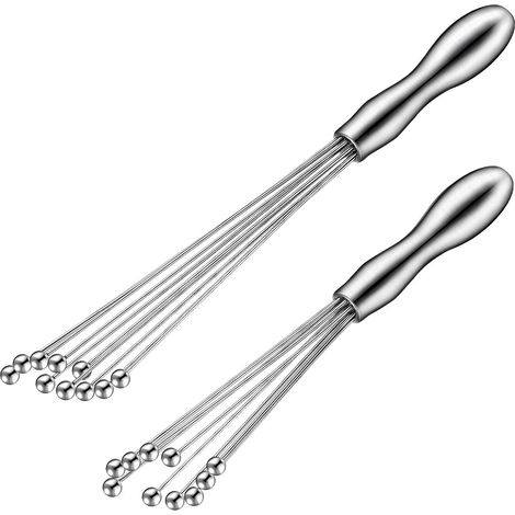 Mélangeur à boule miniature en acier inoxydable (2 pièces), 25 et 30 cm, fouet et mixeur à main pour sauces et crèmes. (1/5)