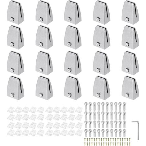 Supports De Séparation De Bureau, Attaches De Support en Alliage D'Aluminium pour Cloison De Protection, Clips De Division pour Panneaux De Confidentialité, Argenté (1/5)