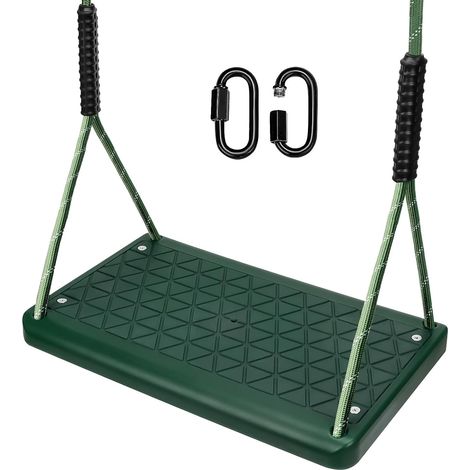 Balançoire de jardin, en caoutchouc antidérapant pour intérieur et extérieur avec 2 mousquetons et corde réglable en hauteur (1,3m-2m) pour aire de jeux, jardin, adolescents/adultes, 100KG (1/5)