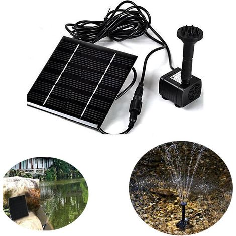 Pompe à eau solaire pour bassin, fontaine de jardin, piscine, irrigation, étang, aquarium et réservoir à poissons. (1/4)