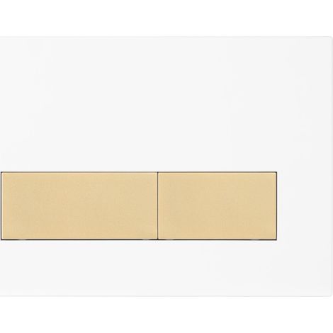 Plaque de Commande WC, Compatible avec Sigma, UP300 et UP320, avec Double Chasse, Équipée d'un Set de Leviers de Chasse et d'un Cadre d'Installation. Blanc Mat (1/5)