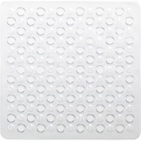 Bardusch-antidérapant Douche avec ventouses, Dimensions : 54 x 54, Tapis de Bain en résine, Finition Transparente, Design R&S, fabriqué en Italie, Tapis Lavable en Machine, 2 Ans de Garantie, (1/4)