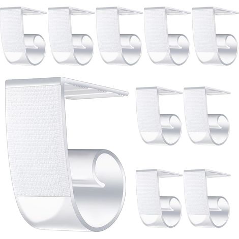 Lot de 10 pinces à nappe en plastique pour tables épaisses - Antidérapantes - Avec fermeture Pour tables de restaurant (1/5)
