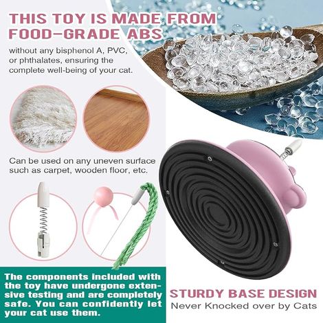 Cat Toys Interactive - Purple Interactive Suitable for Kittens and Adults Accessory Play Home Alone Cat Spinner Scratching Post Kitty Spin (1/4)