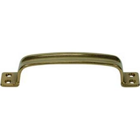 5PZ MANETTONCINO SCANALATO IN OTTONE LUCIDO - mm.140x25h. - interfori mm.130