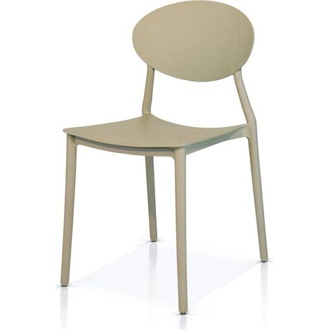 KONTE.DESIGN Set di 4 sedie BANG LAMPHU minimal in polipropilene Tortora