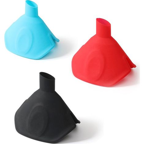 Juego de 3 embudos plegables, mini embudo, embudo de cocina, embudo multifuncional, embudo de silicona 2 en 1 y guante de horno, guante de horno de silicona para transferir alimentos y líquidos. (1/5)