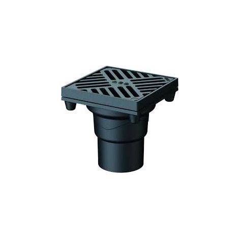 ACO ParkdeckablaufPassavant DN70/90Grad/M125/Guss ohne Anschlussrand 200x200mm Rahmen und Rost verschraubt, 5934.00.02
