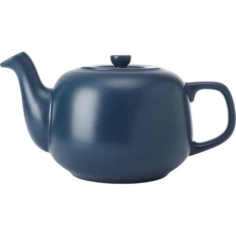 La Cafetière Cafetera tradicional clásica con asa cómoda y pico antigoteo, sirve 4 tazas, para bolsitas de té, fácil de limpiar, apta para lavavajillas, 1,2 l, azul marino. (1/3)