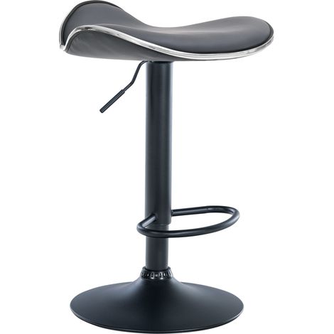 Sgabello da bar x1 seduta ergonomica in PVC grigio base a tromba in metallo nero 100005749