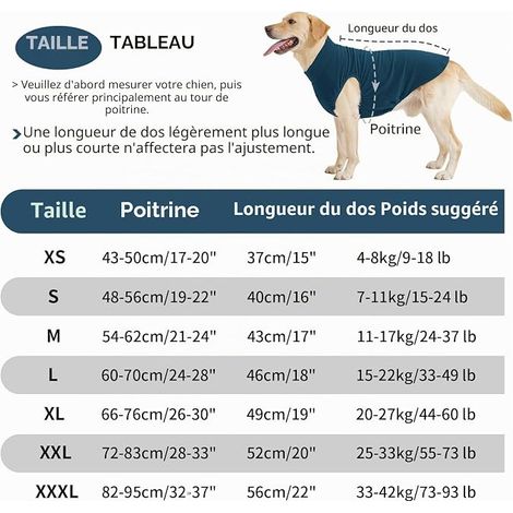 Pull en Polaire pour Chien - Manteau d'hiver pour Chiens - Pyjama pour Chien - Vêtement pour Chiens de Petite et Moyenne Taille (1/4)