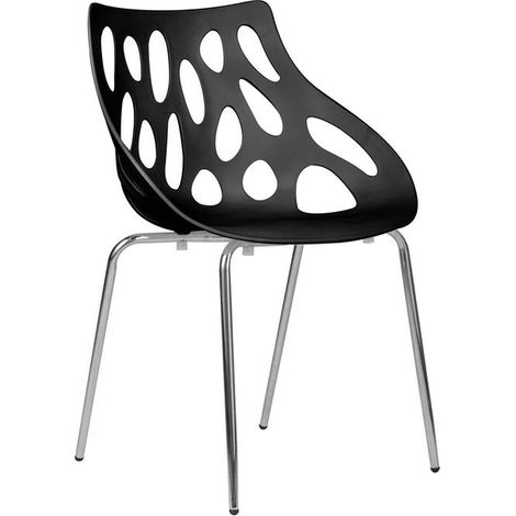 Orlando lot de 4 chaises visiteur - noir