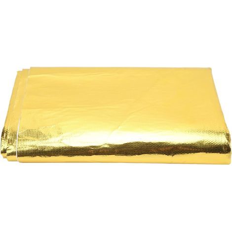 Film réfléchissant barrière de chaleur, feuille auto-adhésive haute température, rouleau réfléchissant thermique avec dos auto-adhésif, couverture d’isolation thermique pour la protection des tuyaux (1/5)