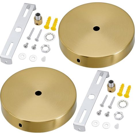 2 Sets 11.7cm Modern Chandelier Canopy Kit, Pendant Light Kit, Ceiling Cover Plate, Gold Replacement Ceiling Plate for Chandelier Fixtures (1/5)