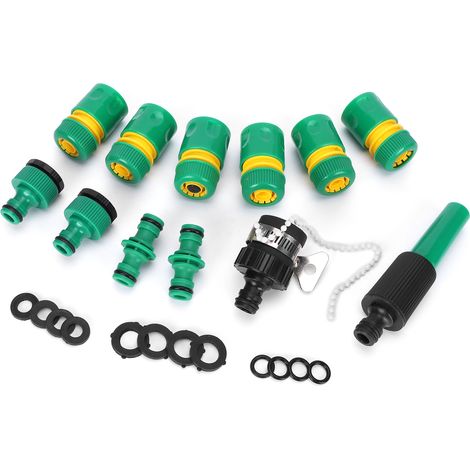 24 Pièces Kit de Raccord de Tuyau d'Arrosage pour Jardin et Lavage Auto, Ensemble Buse G1/2 (1/5)