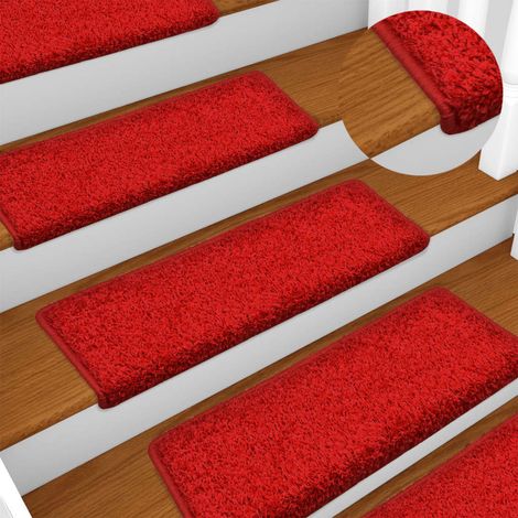 Tapis d'escalier 10 pcs,Marchettes d'escalier,Protections d'escalier 65x21x4 cm Rouge DVNEI725559 (1/5)