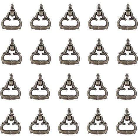 20 pièces Poignées de tiroir vintage miniatures en alliage de zinc, idéales pour la fabrication de boîtes en bois et la rénovation de meubles. (1/5)