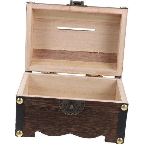 Boîte à Économies Vintage en Bois avec Cadenas pour Garçon et Filles (1/5)