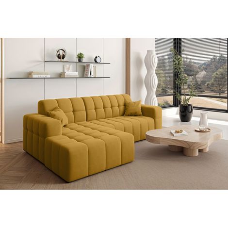 Ecksofa L-förmiges Nimes-Eckmöbel links/rechts Gelb Links (1/5)