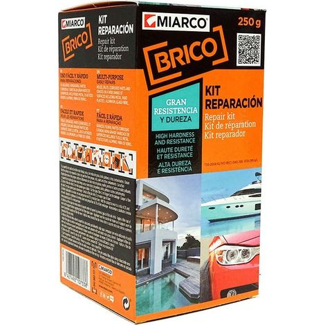 MIARCO KIT REPARACION RESINA POLIESTER +CATALIZADOR+MALLA FIBRA VIDRIO+PINCEL (CAJA 0.75 L.