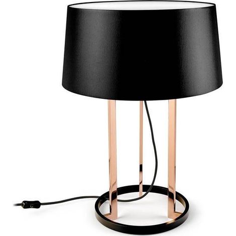 Premium lamp, copper, with black lampshade