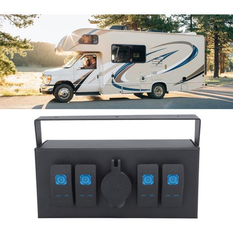 Kombinierte Stromversorgungsbox für Wohnmobile, Boote und Yachten mit weiblicher Steckdose, 4-Wege-Wippschalter mit blauer Kontrollleuchte und dualer QC3.0+PD-Schnittstelle (Referenz: AOS9913) (1/5)