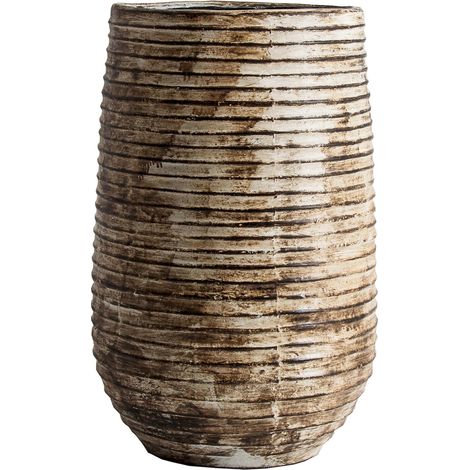 Jarre terracotta marron style vintage finition vieillie artisanale - Marron terracotta vieilli artisanal (1/3)