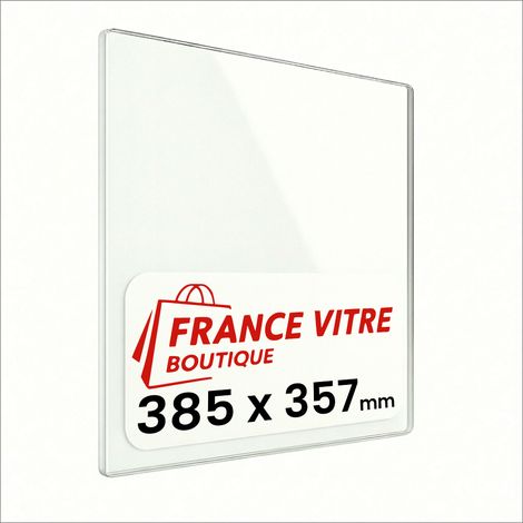 385 x 357 x 4 mm - Vitre de cheminée pour insert et poêle à bois - verre de rechange - France Vitre - jusqu'à 800°C - 357 x 385 x 4 mm (1/5)