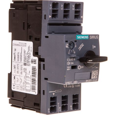 Disjoncteur moteur 3P 0,75kW 1,8-2,5A 3RV2011-1CA20