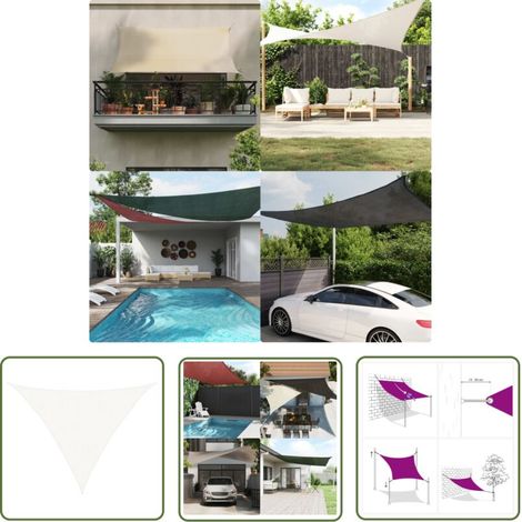 The Living Store Voile d'ombrage 160 g/m² Blanc 2.5x2.5x3.5 m PEHD - Parasol - Voile D'ombrage - Parasol Rectangulaire - Parasol Blanc - Parasol Jardin
