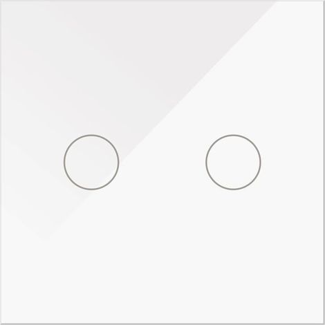 IluminaShop - Interruptor Tactil de Cristal Blanco Empotrable Doble + Mecanismo (1/3)