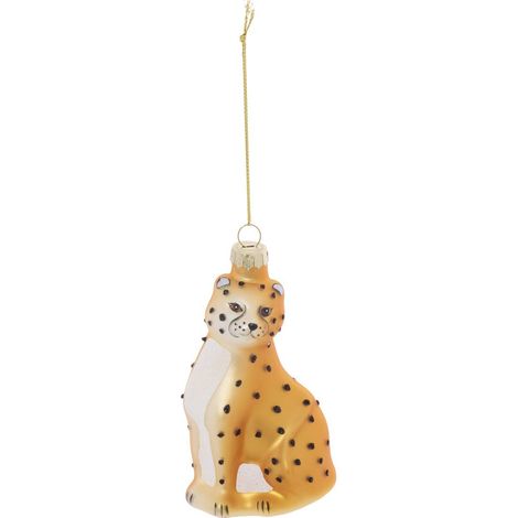 Hängende Dekoration in Form einer Leoparden-Tanne aus vergoldetem Glas, 11 cm - Feeric lights & christmas (1/2)