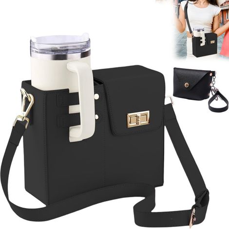 Sacoche bandoulière portable pour femme avec porte bouteille de sport intégré