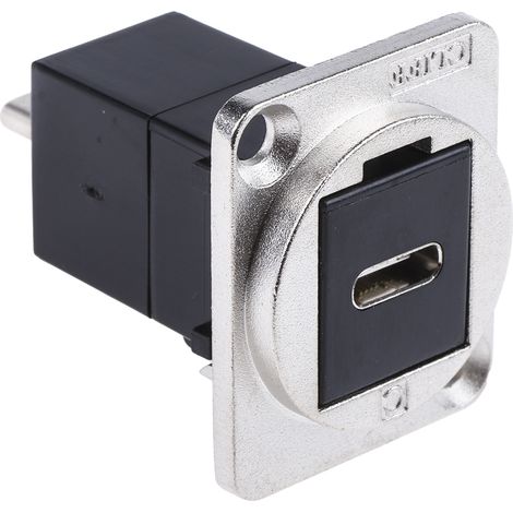 Connecteur USB C Femelle vers Mâle RS PRO ports, Montage panneau, Droit ( Prix pour 1 ) (1/4)