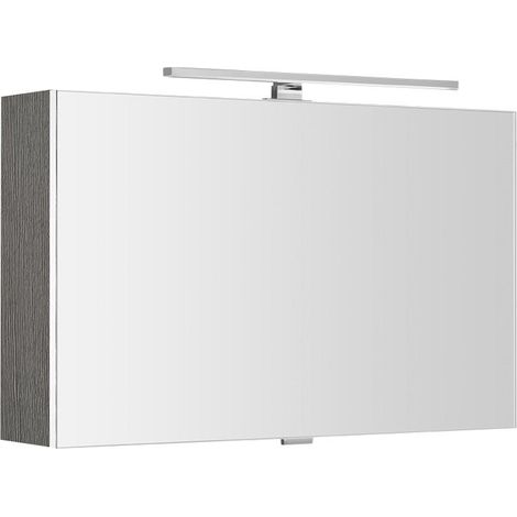 Armoire à miroir CLOE avec. Luminaire LED, 80x50x18cm, chêne argenté (1/3)