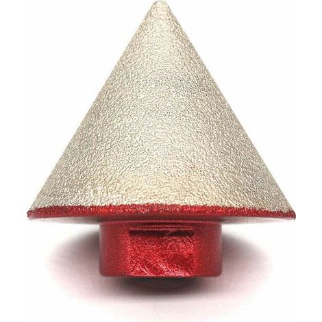 Bardusch-Fraise diamantée brasée pour aléser la pierre, la céramique, le carrelage et le verre Fraise à pointe conique de 48 mm de diamètre Filetage M14 (1/4)