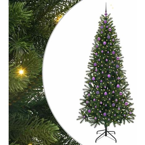 Sapin de Noël Arbre de Noël artificiel avec 300 LED Vert 240 cm PE et PVC (1/5)