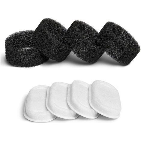 Filtre Fontaine à Eau pour Chat, 8PCS Filtres + 8PCS Éponges, Filtre Fontaine Chat avec la Résine et Charbon Actif