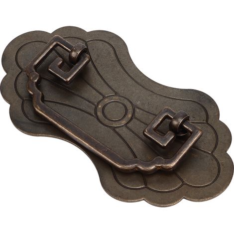 Antiker Schubladengriff 12,8 x 7 cm, „Reichtumsblüten“, Retro-Stil, chinesischer Stil, Messing, Vintage-Schubladengriff, inklusive 2 Schrauben, für Bücherregale, Bronze (1/5)
