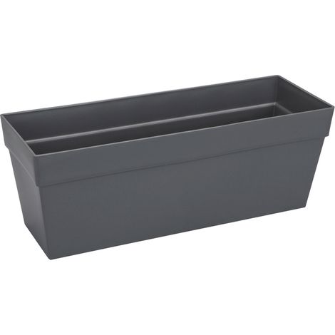 ELHO Bac a fleurs balconniere Loft Urban - 50 cm - Gris anthracite (1/4)