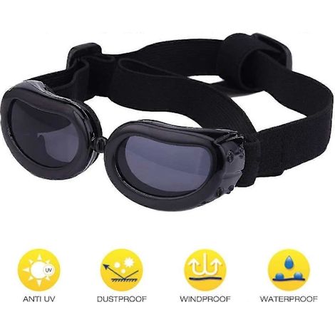 Filiyano-Lunettes de soleil pour chien, étanches et légères, pour petits et moyens chiens et chats - Noir S (1/3)