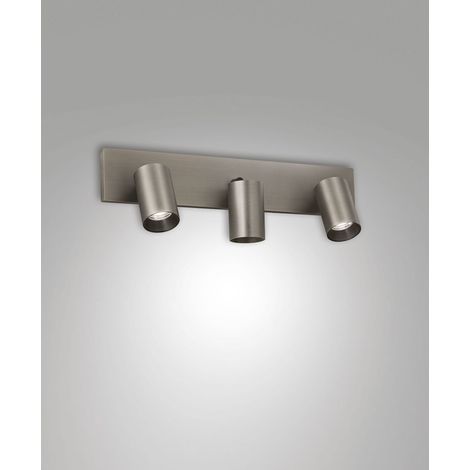 Faretto Flores 3 Luci GU10 10W in alluminio pressofuso Canna di fucile, IP20, Classe 1, Dimensioni 12,5x48x9cm - Flores Collezione