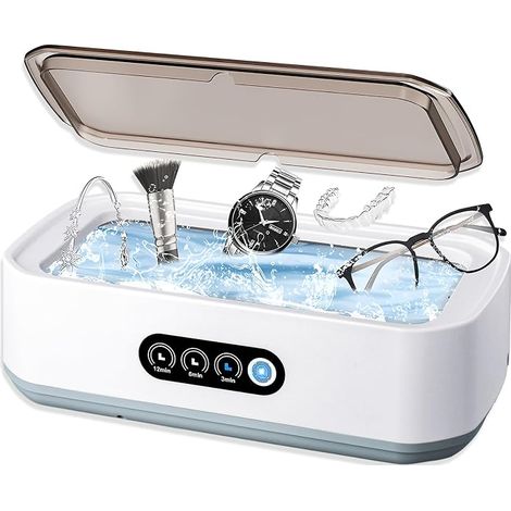 Nettoyeur Ultrasons 650ML Professionnel 49kHz 3 Réglages de Temps Nettoyage en Profondeur 360° Bac en Acier Inox pour Lunettes Bijoux Dentiers Montres Tête de Rasoir (1/5)